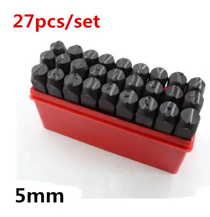 alphabet 5MM Горячая Распродажа 9 шт-27 шт ручной работы DIY кожаные Инструменты кожаный стальный удар Алфавит ремесло штамп кожа резьба печать - Цвет: alphabet 5MM