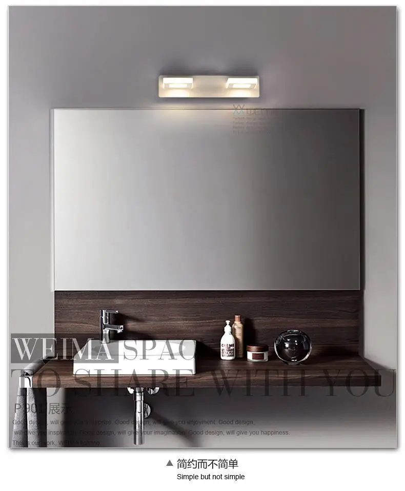 9W 3-Light LED Зеркальный настенный светильник для ванной комнаты макияжа Гибкая лампа