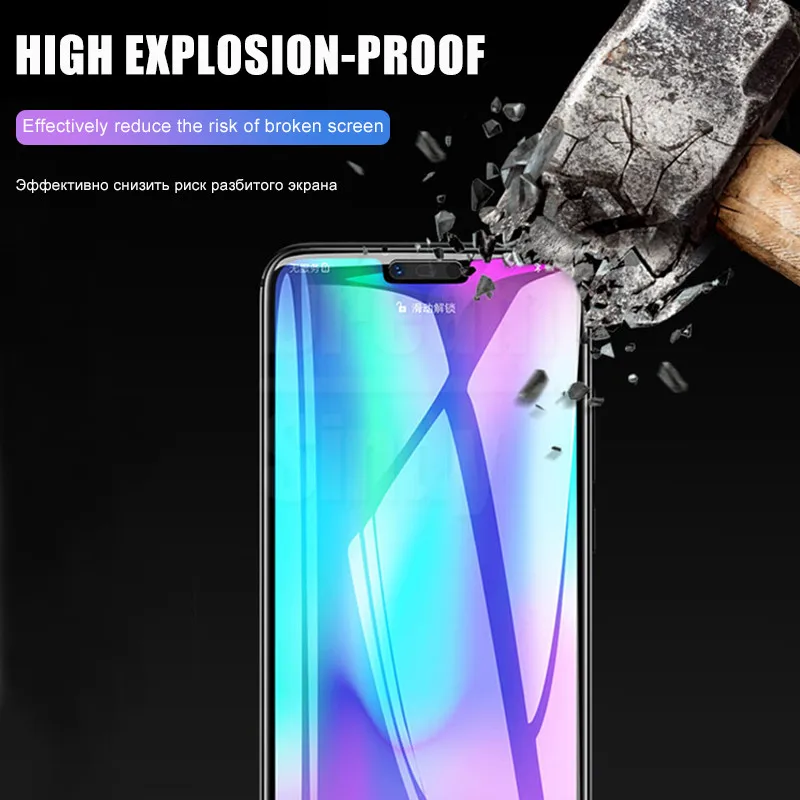 Закаленное стекло полное покрытие для huawei Honor 8x 7c 7a Pro 10 Lite 20D Защитная пленка для экрана P Smart защитное стекло