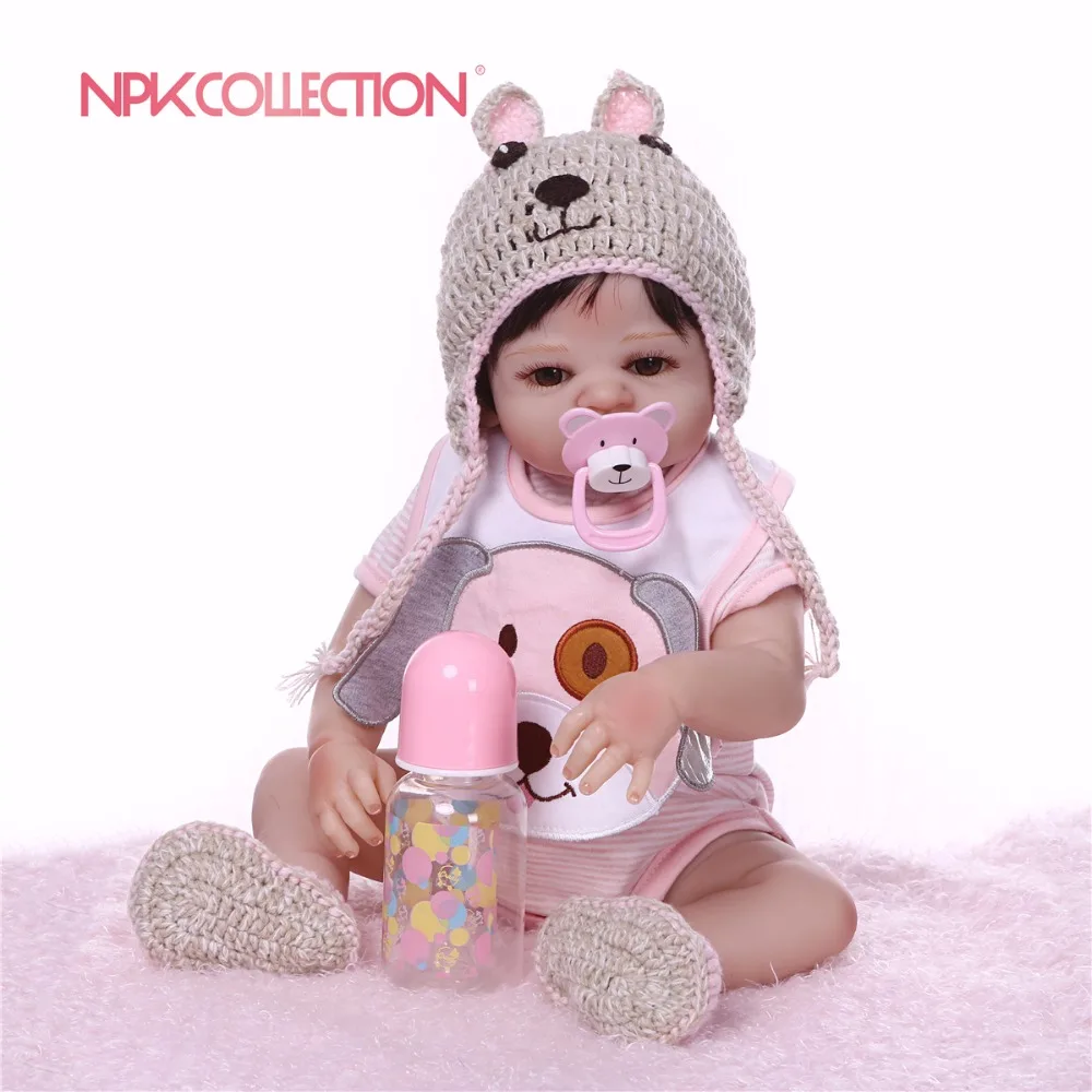 NPK Boneca Reborn розовая собака полностью силиконовый винил bdoy Baby Doll игрушки