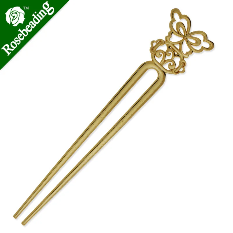 

33,5x155 мм позолоченная резинка для волос, бабочка сверху, металлическая резинка для волос/аксессуары, резинки для волос, 10 шт./лот-C4320