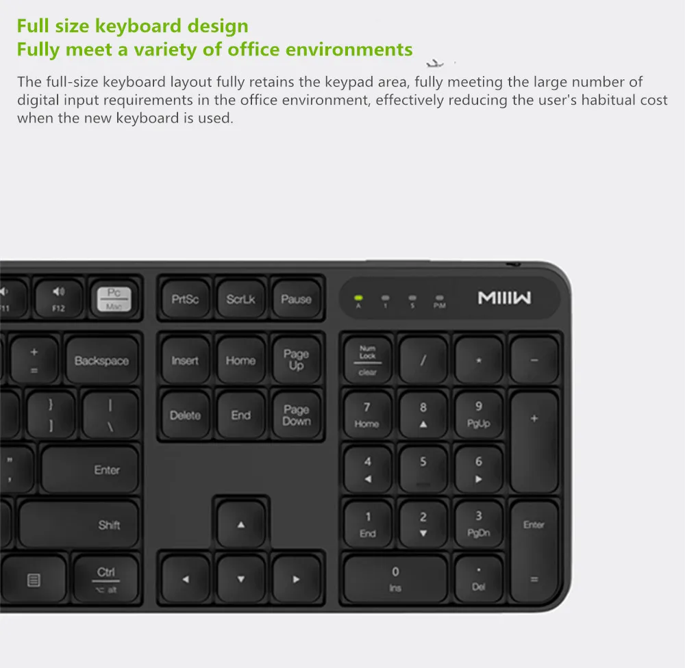 Xiaomi MIIIW Wireless Office Keyboard Mouse Set Windows/Mac System One-button switching 104 Keys 2.4GHz IPX4 Waterproof Keyboard