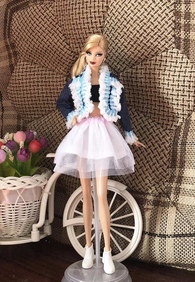 Женский комплект рубашка джинсы брюки платье костюм для 1/6 BJD ST FR Барби Кукла