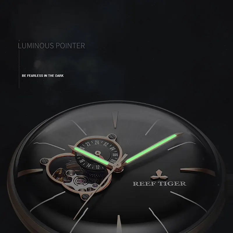 Новые Риф Тигр/RT мужские роскошные повседневные часы турбийон выпуклые с линзой
