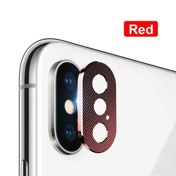 Red Ring Чехол для iPhone X XS Max XR 7 8 6 6S Plus чехол Алюминиевый металлический объектив камеры телефона защитное кольцо и бампер противоударный чехол s - Цвет: Red Ring