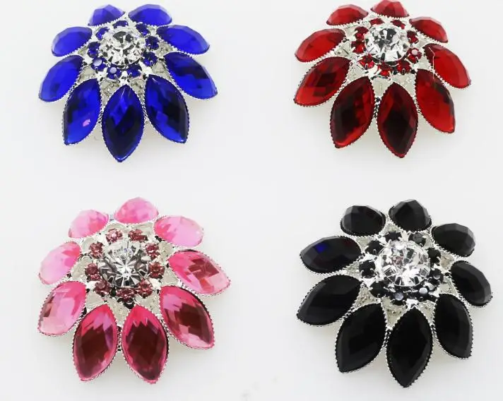 

Crystal Shank buttons !35mm 4colors metal rhinestone pearl button wedding embellishment DIY Clothing decorative buckle