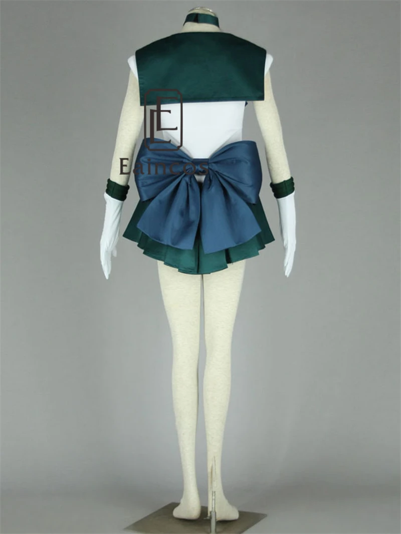 

2016 Anime Sailor Moon Sailor Neptune Green Fighting Uniform Cosplay Christmas Party Costume Dress Custom Made