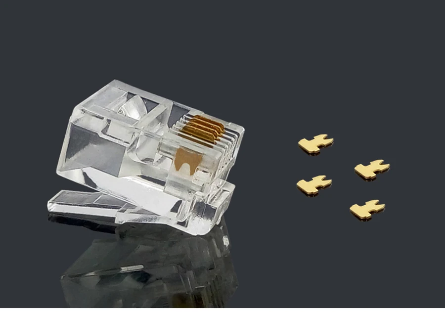 Xintylink rj11 разъем телефонная линия штекер позолоченный 6P4C мужской 4pin модульный