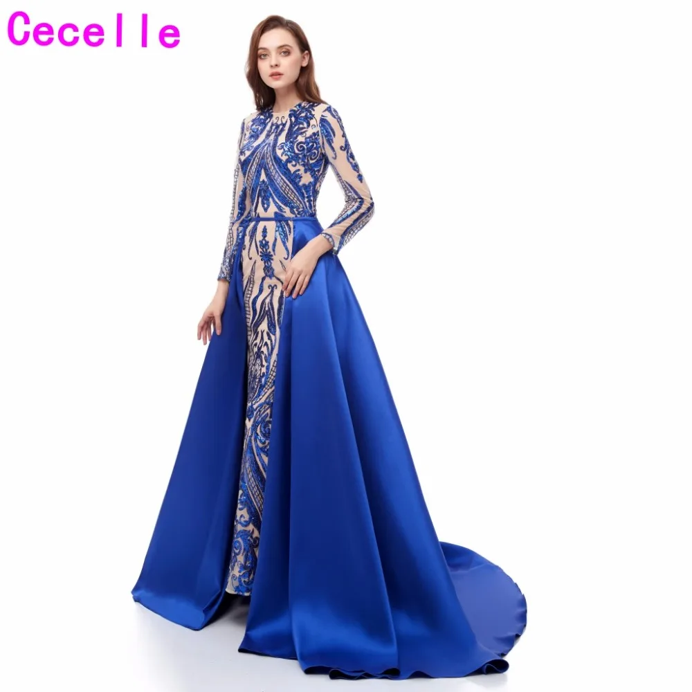 2019 Лидер продаж Королевский синий с блесками Русалка Вечерние платья одежда