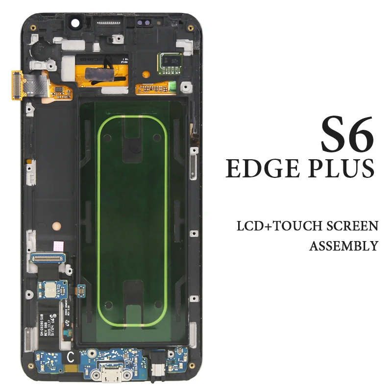 Для Samsung Galaxy S6 Edge Plus сенсорный ЖК-экран с рамкой синий белый серый золотой AMOLED G928