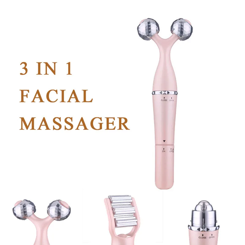 3 в 1 портативный Электрический массажер для глаз двойной лица и подбородка