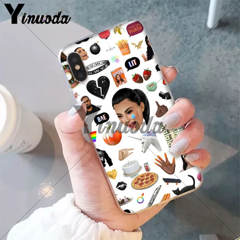 Yinuoda смешное лицо kimoji Ким Кардашьян Coque Shell чехол для телефона для Apple iPhone 8 7 6 6S Plus X XS MAX 5 5S SE XR Чехол для мобильного телефона - Цвет: A2