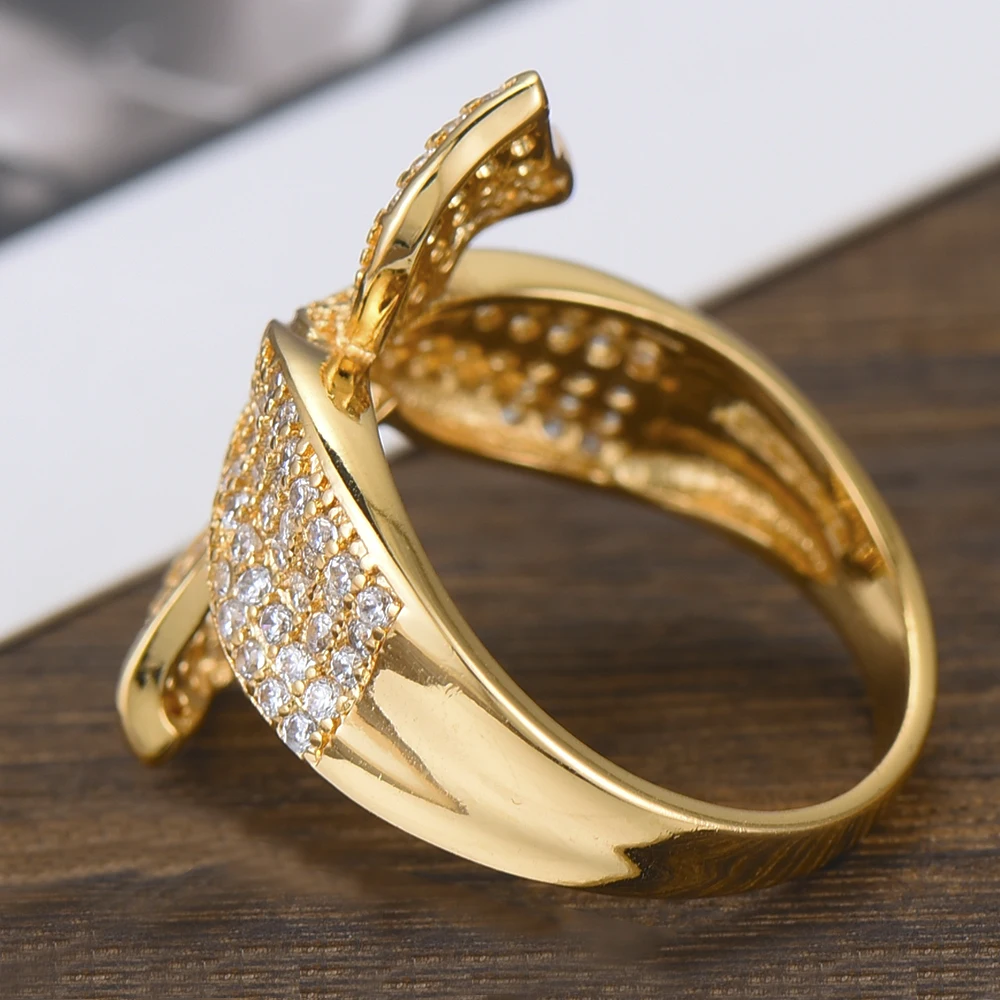 Godki роскошный браслет с бантиком кольцо набор кубических циркониевые кристаллы