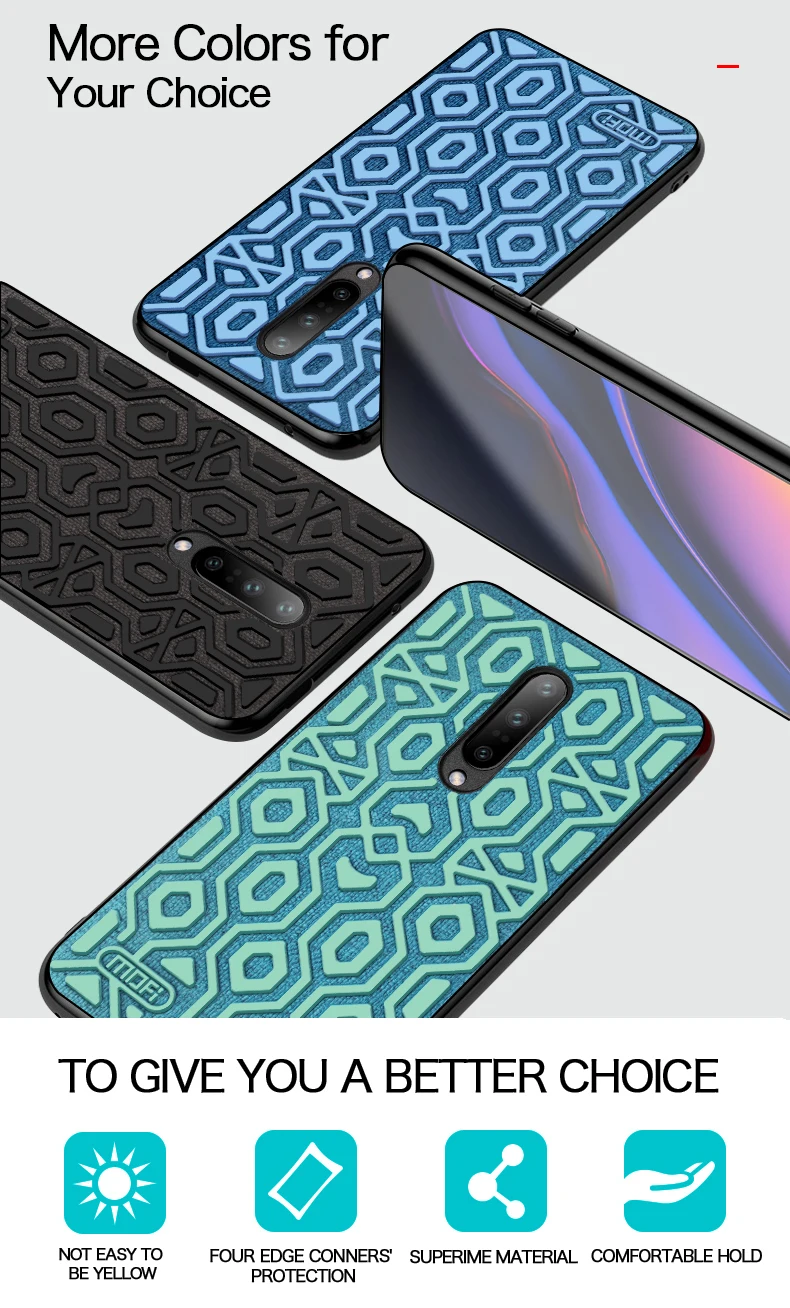Для Oneplus 7 Pro чехол-накладка Mofi для Oneplus 7 Чехол 1+ 7 Pro косой нескользящий Противоскользящий предотвращающий падение скольжения Move One Plus 7Pro