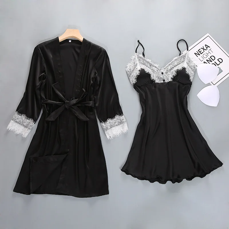 Повседневный женский летний ночной халат Пижама сексуальный топ на бретелях