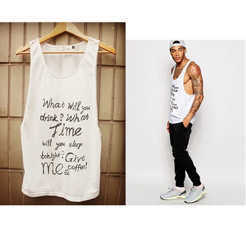 Мужская футболка без рукавов с принтом лето 2016|tank top men|tank toptop men |