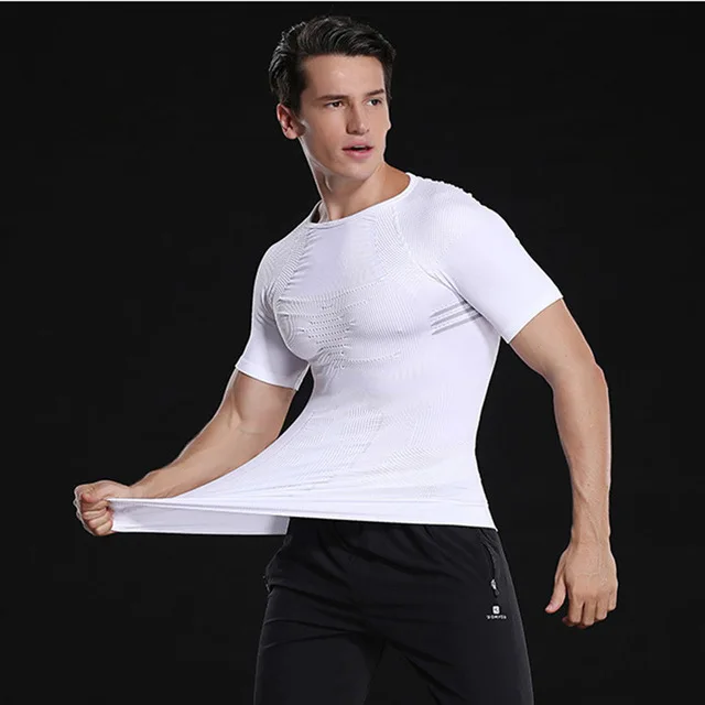 

Men's Body Shaper Tummy Shaper Slimming T-shirt Slim Lift Corset Waist Muscle Girdle Shirt Fat Burn Posture Correct Underwears