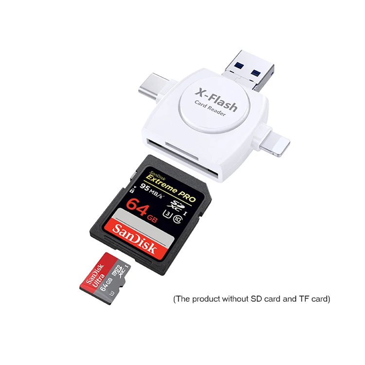 4в1 OTG Тип C кардридер Micro USB A телефон SD TF кардридер адаптер для Lightning XS MAX 8 PLUS 7 7 PLUS для Android SAMSUNG