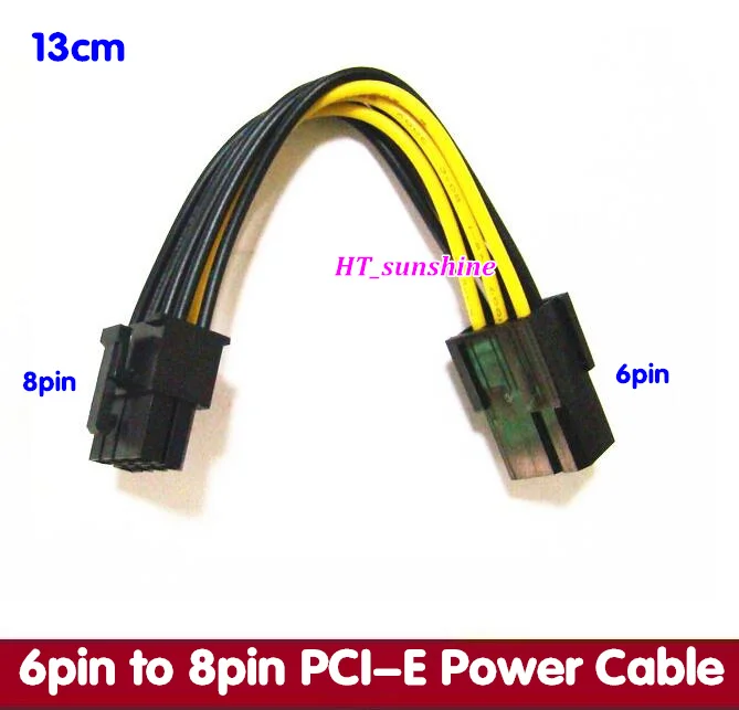 Бесплатная Доставка 100% НОВЫЙ PCI Express 6 контактный до 8 разъем Питания