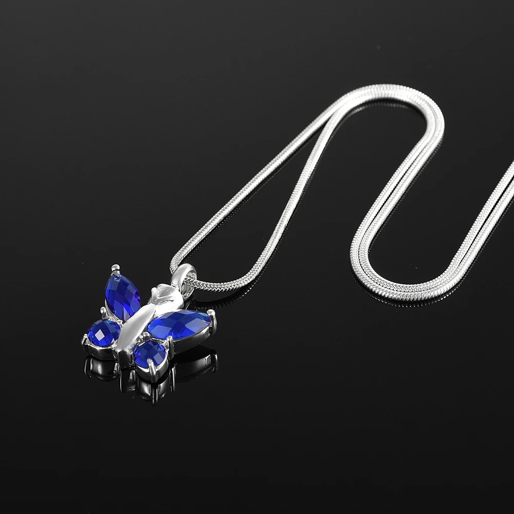 XWJ8497-1 Ocean Blue CZ камни инкрустация Бабочка Форма нержавеющая сталь Кремация Урны