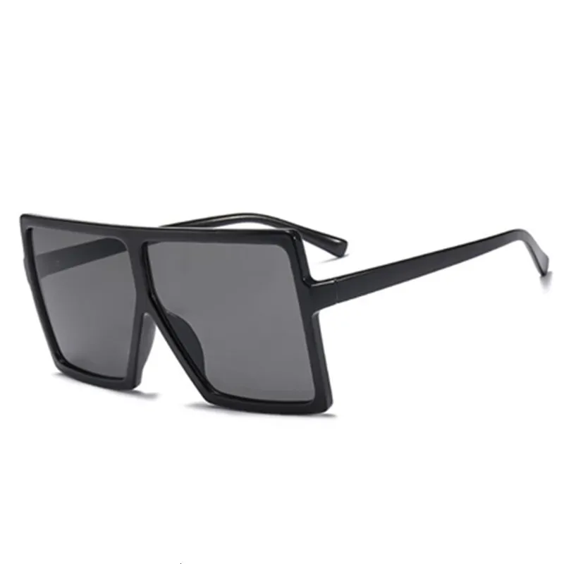 c1 glossy black Винтажные большие квадратные солнцезащитные очки, женские очки, мужские солнцезащитные очки больших размеров, женские модные черные очки от известного бренда Gafas de sol - Цвет линз: c1 glossy black