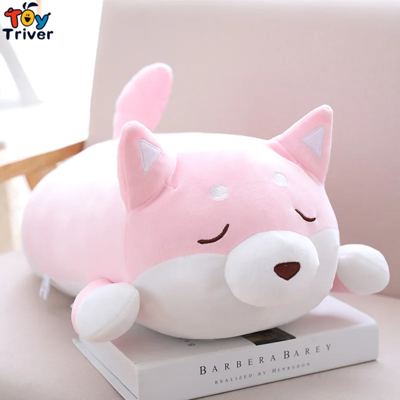 Closed eye pink Плюшевая Шиба игрушка Сиба-ину чучела собака щенок кукла собака попка Подушка Детские Дети День рождения Рождественский подарок магазин Декор Triver - Цвет: Closed eye pink