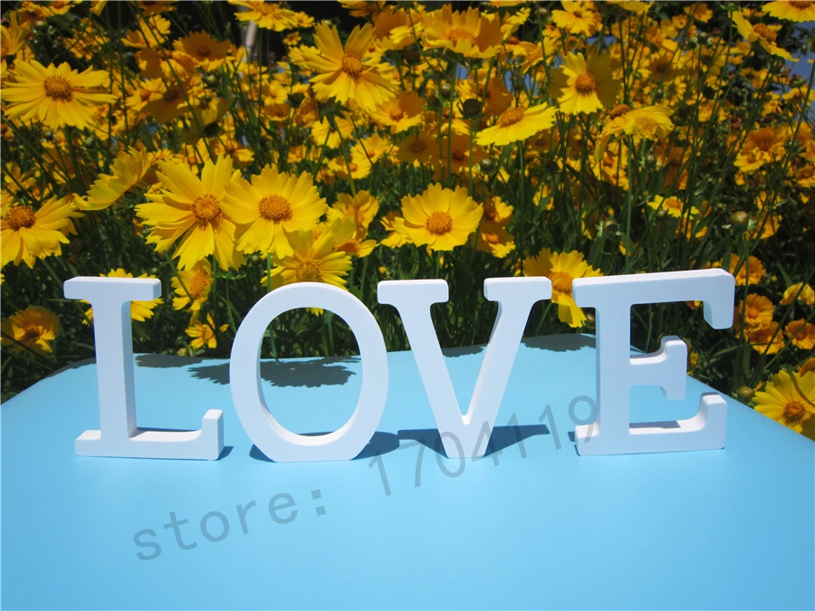 

Artificial wood Wooden White Letters 8cm Alphabet ZAKKA wedding decoration Home Decoration imitation wood letter
