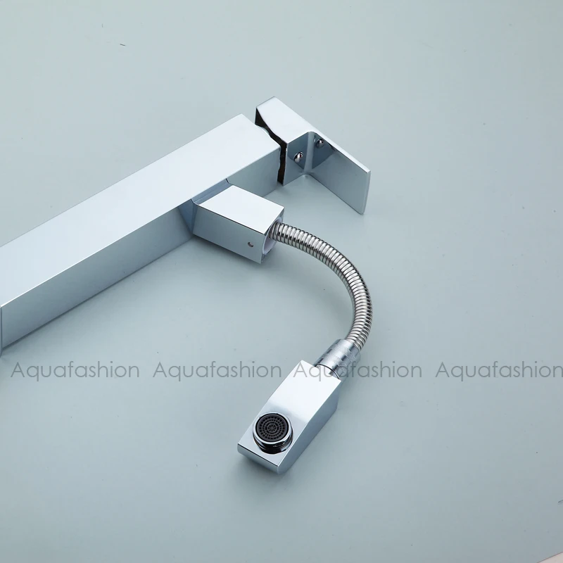 Роскошный полированный хромированный смеситель для ванной комнаты выдвижной