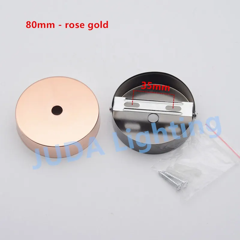 rose gold Потолочный металлический светильник из розового железа, потолочный навес для настенного светильника, светодиодный подвесной светильник, люстра диаметром 80 мм, Потолочная пластина, фитинги - Цвет: rose gold