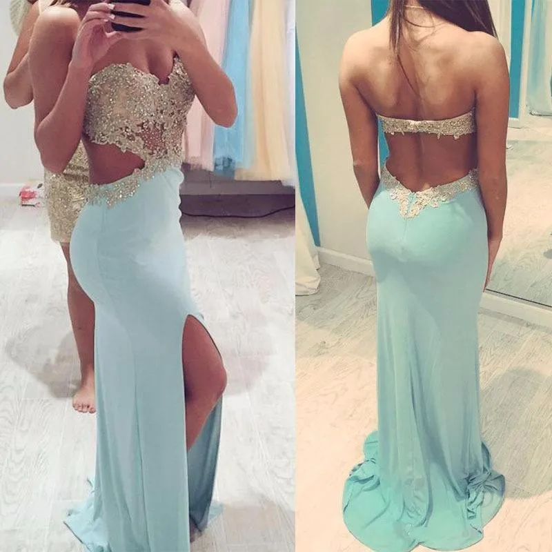 Свадебные платья Сексуальная Зеленая мята Длинные Платья Выпускного Вечера