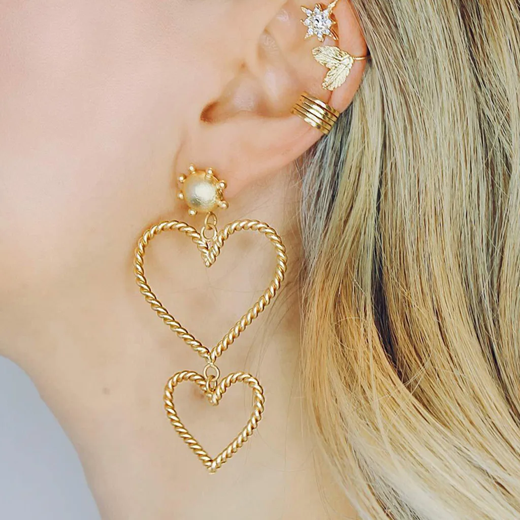Personality simple metal earrings love twist rope sun ladies jewelry gift birthday celebration skirt 5.16 | Украшения и