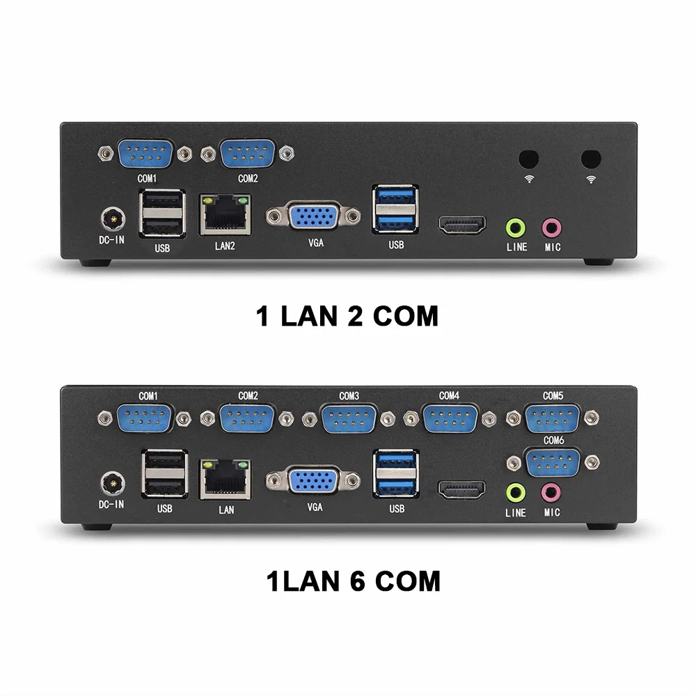 Мини компьютер Windows 10 Celeron J1900 мини с двумя гигабитными портами Ethernet 2x RS232 6x RS232|Мини