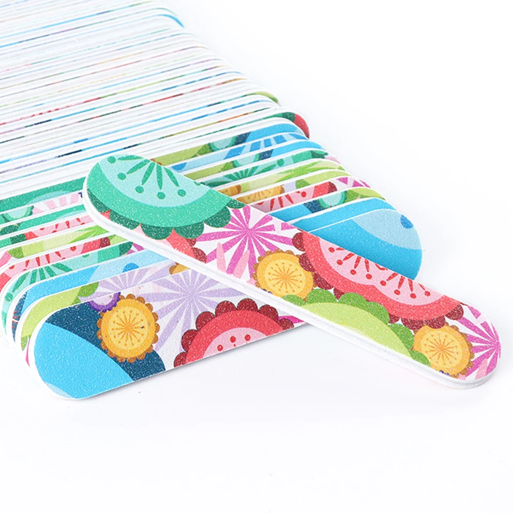 10 шт. пилочки для ногтей Цветочный зеленый буфер наждачная бумага маникюр и