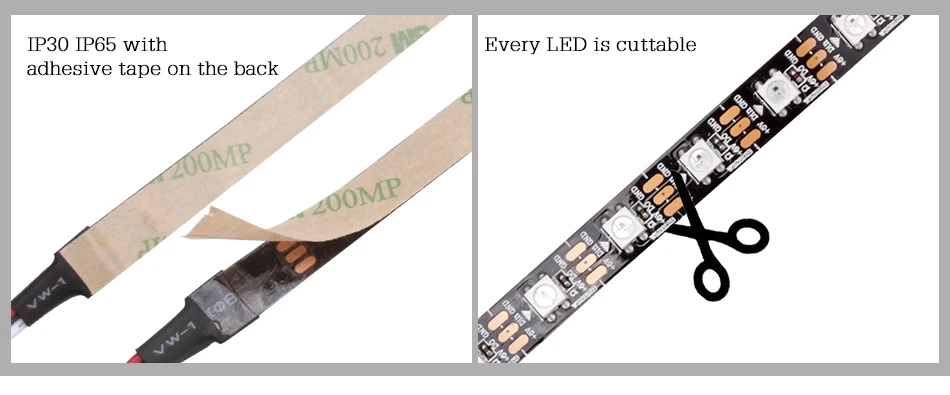 Светодиодные ленты DC5V PCB умный прибор приемно-пикселей WS2812 IC 30/60/144 светодиодный s 17Key бар RGB 50 см 1 м 2 м 3 м 4 м 5 м фоновые украшения