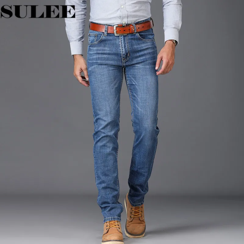 2018 Mens Blue Jeans Slim Fit Stretch Denim Casual Quality Pants Business Trousers for Man Boys Jean Homme | Мужская одежда