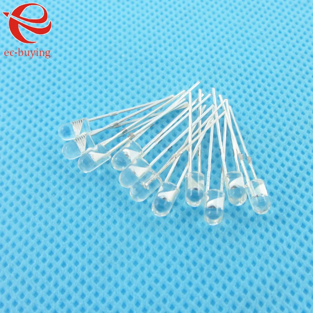 10pcs/lot F3 3mm F5 5mm LED Round Light Emitting Diode White Red Green Blue Yellow Purple Transparent Ultra Bright Lamp Bead DIY