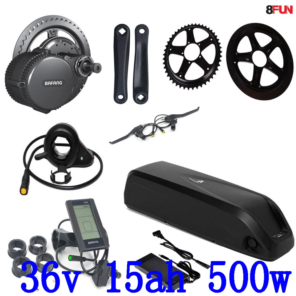 36V 500w Bafang BBS02 комплект электродвигателя с серединным приводом + 15Ah Электрический