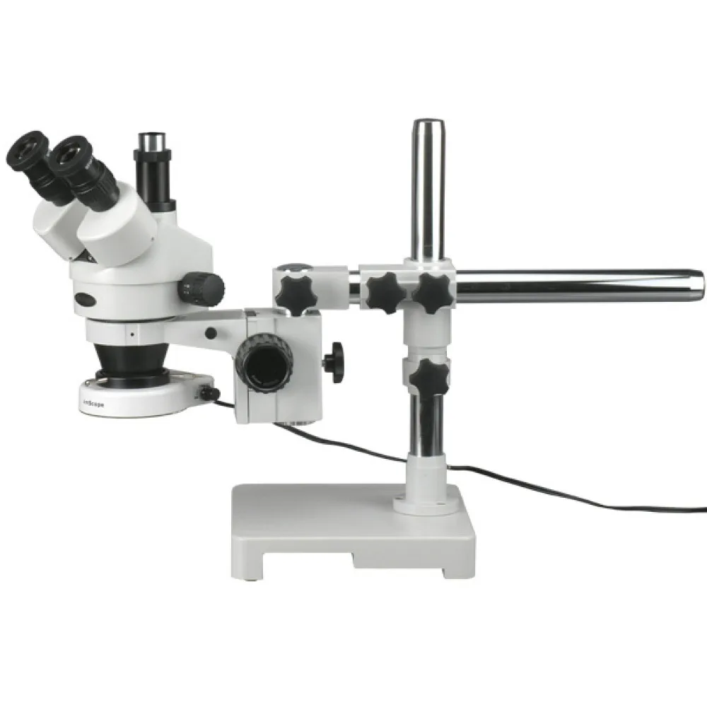 

Тринокулярный зум стерео микроскоп -- AmScope поставляет 7X-45X Тринокулярный зум стерео микроскоп на стреловой подставке с 80 светодиодными лампа...