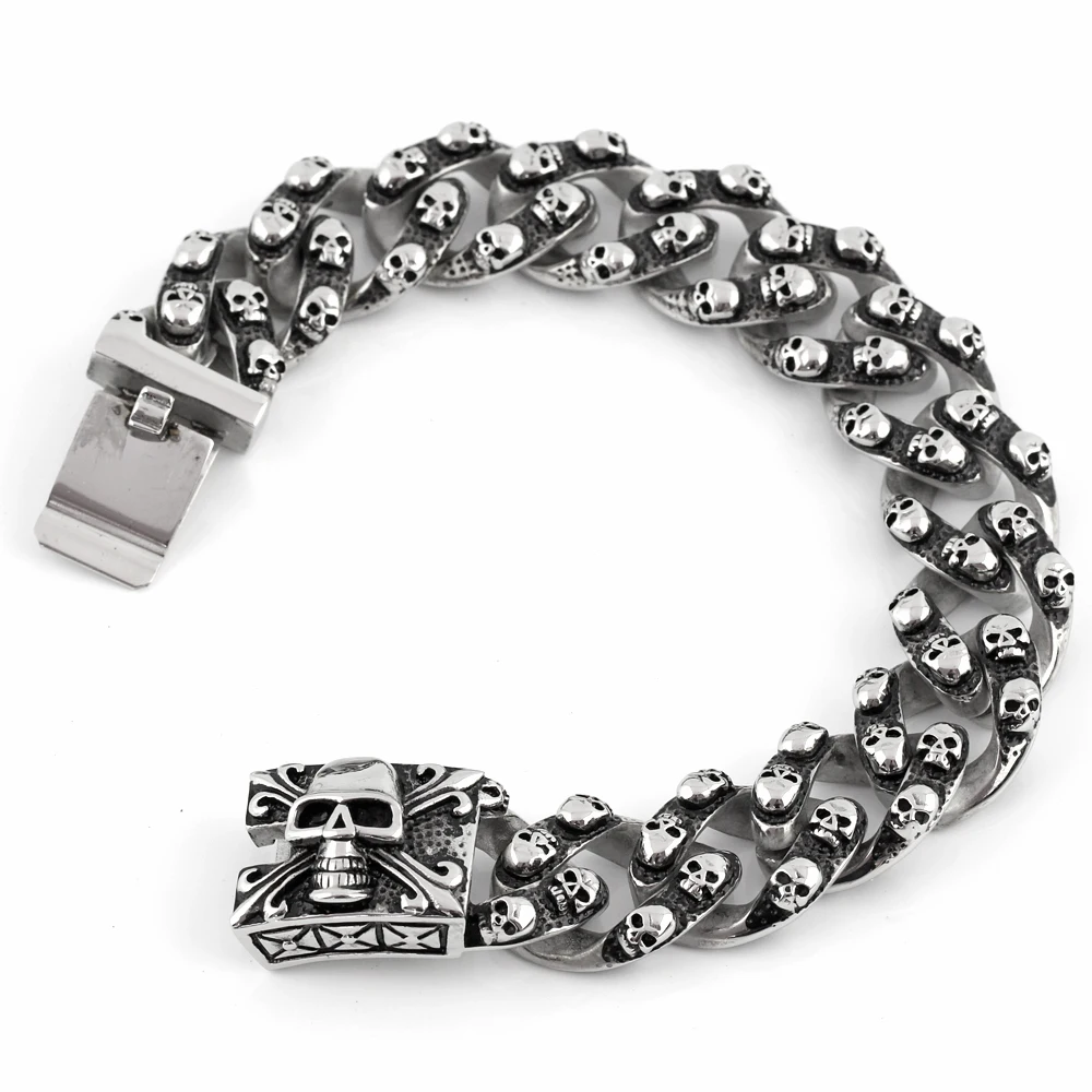 Мужской браслет в стиле панк ювелирные изделия из нержавеющей стали 316L с