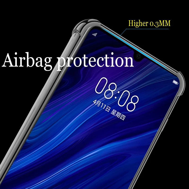 Ультратонкий Прозрачный мягкий ударопрочный чехол для телефона Huawei P30