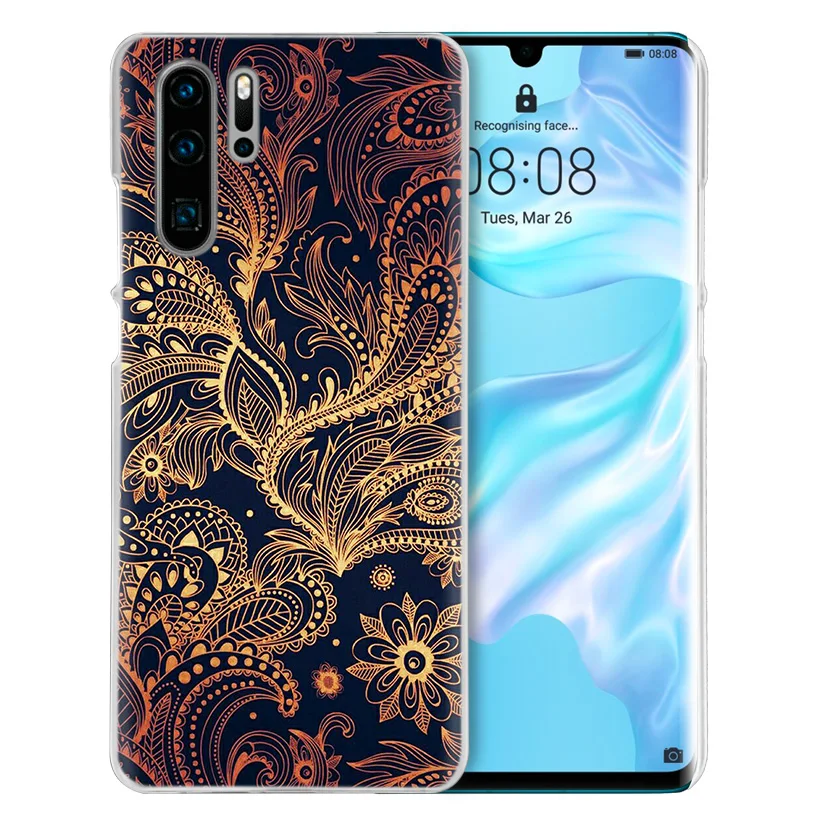 С цветочным принтом, мандалой чехол для huawei P20 P30 P Smart Nova 4 3i P10 P9 P8 mate 10 20 lite Pro Mini Жесткий ПК чехол для телефона