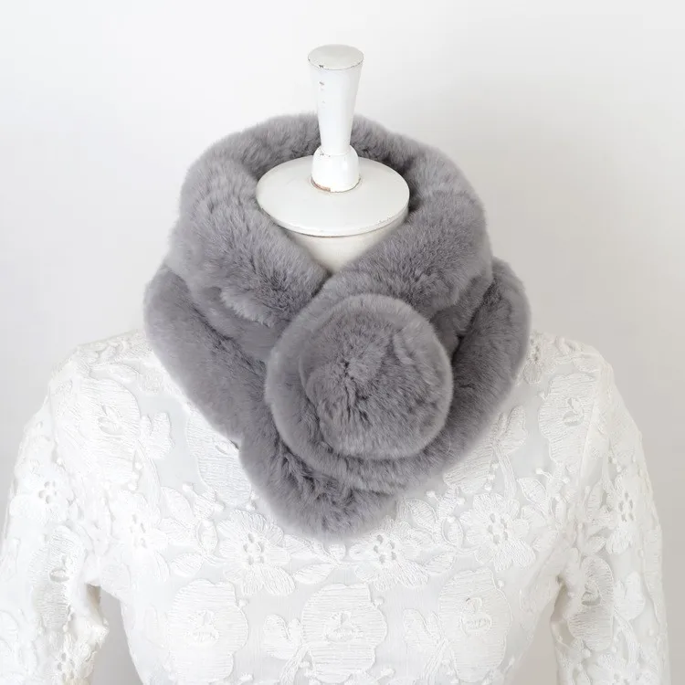 Мех животных шарф осень 2017 г. и зима натуральный мех Шарфы для женщин кроличий с