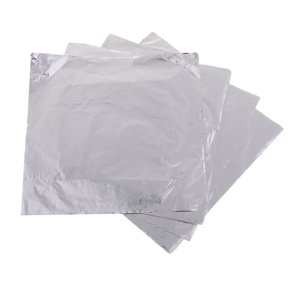 100 листов искусственные Серебряные Листья для искусства позолота ремесла