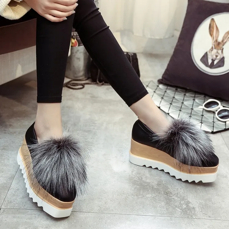 Туфли дерби женские лакированная кожа криперы броги теплая зимняя обувь на