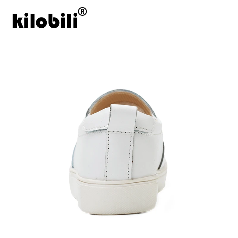 Kilobili/2018 г. Осенние женские слипоны на плоской подошве лоферы из натуральной кожи