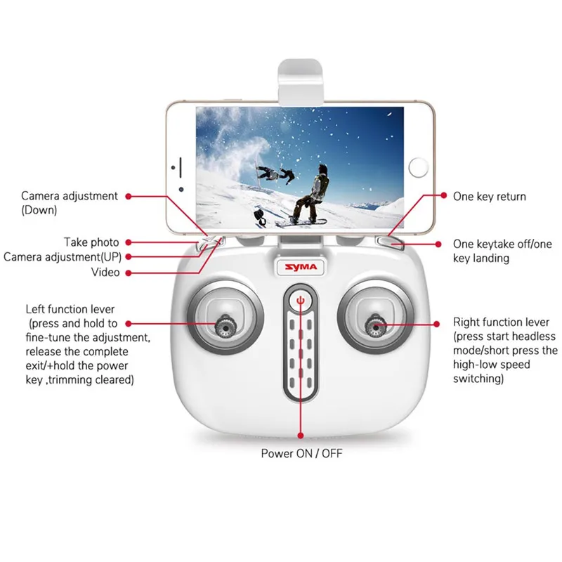 SYMA X8 PRO GPS Радиоуправляемый Дрон Квадрокоптер 2.0mp Wifi 720p камера FPV 6-осевая gro