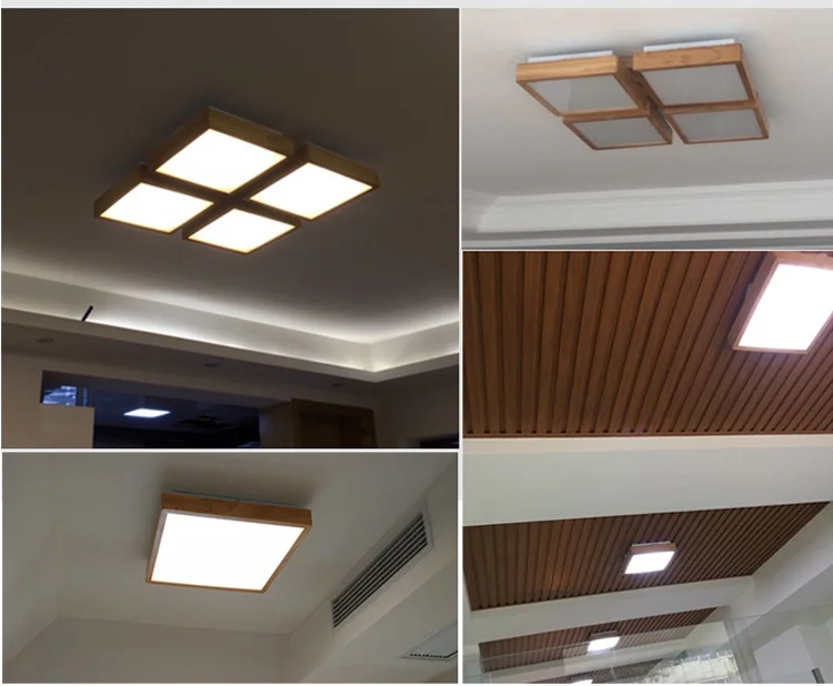 Деревянный светодиодный потолочный светильник лампа с утапливаемым креплением