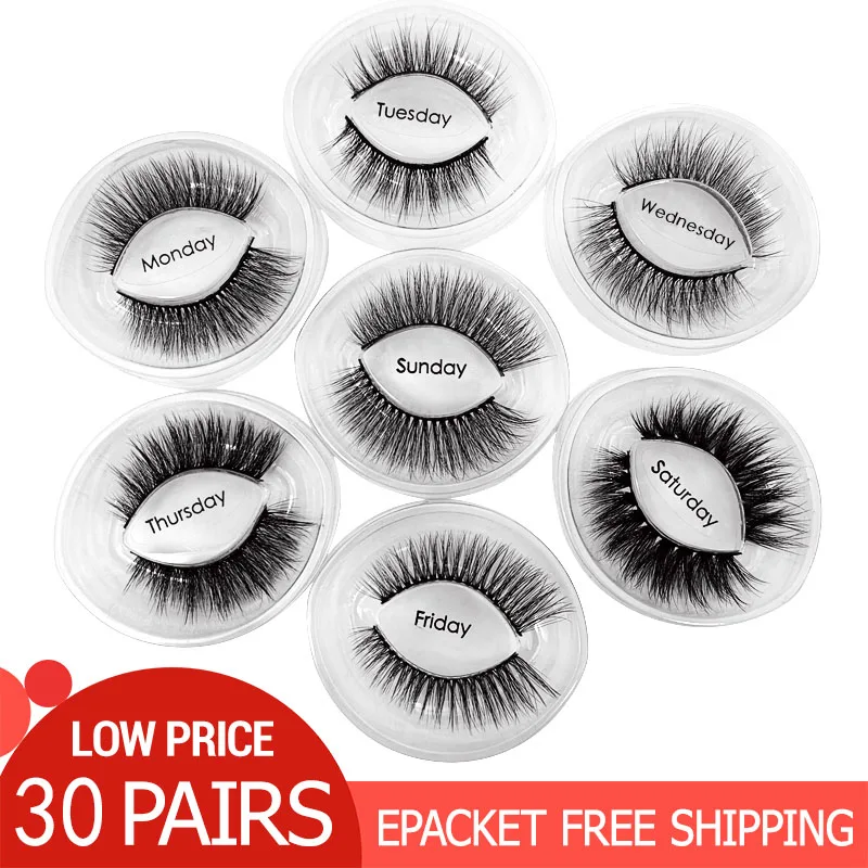 Mix 30 pairs Random 30 пар ресницы накладные ресницы оптом накладные ресницы натуральный макияж ресницы для наращивания норковые ресницы maquiagem - Цвет: Mix 30 pairs Random