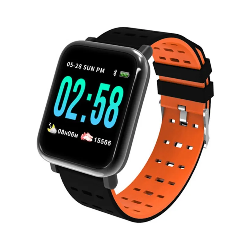 Оранжевый Смарт-часы браслет умный Водонепроницаемый Smartwatch для samsung Galaxy J6 J4 J7 J3 A80 A50 A30 A6 A4 M30 M20 Напульсники - Цвет: Оранжевый