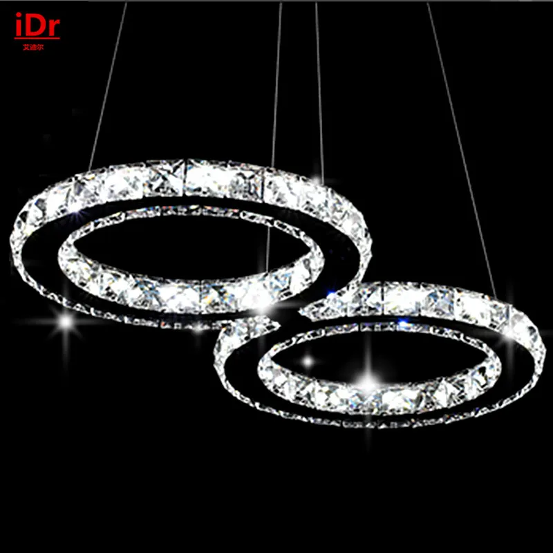 modern minimalist bedrooms LED Bedroom lamp Hall crystal chandelier creative stainless steel staircase Restaurants | Освещение